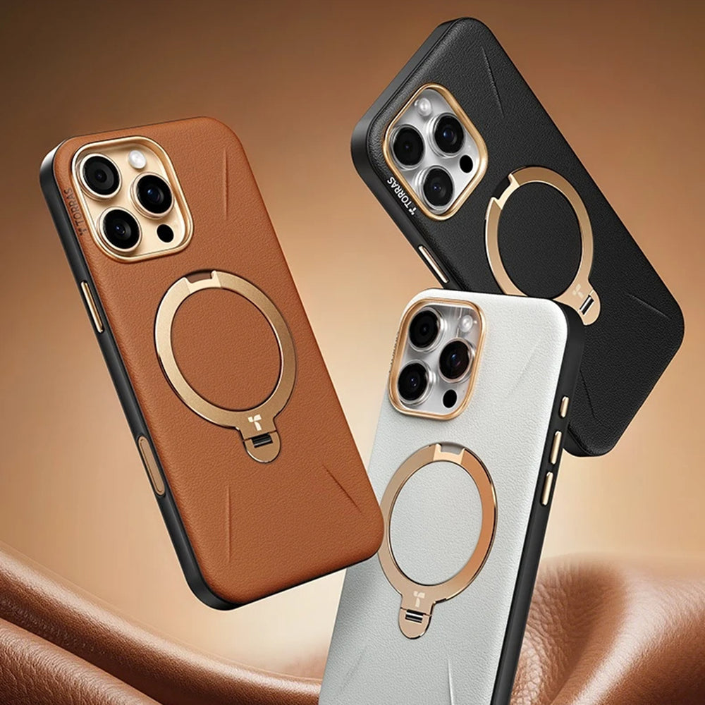 Калъф MagSafe за Apple iPhone 17 Pro Max, Torras, QPRO Leather, Кафяв