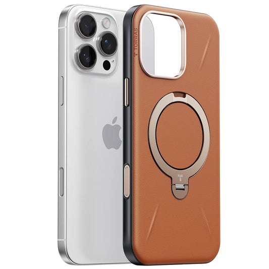 Калъф MagSafe за Apple iPhone 17 Pro Max, Torras, QPRO Leather, Кафяв