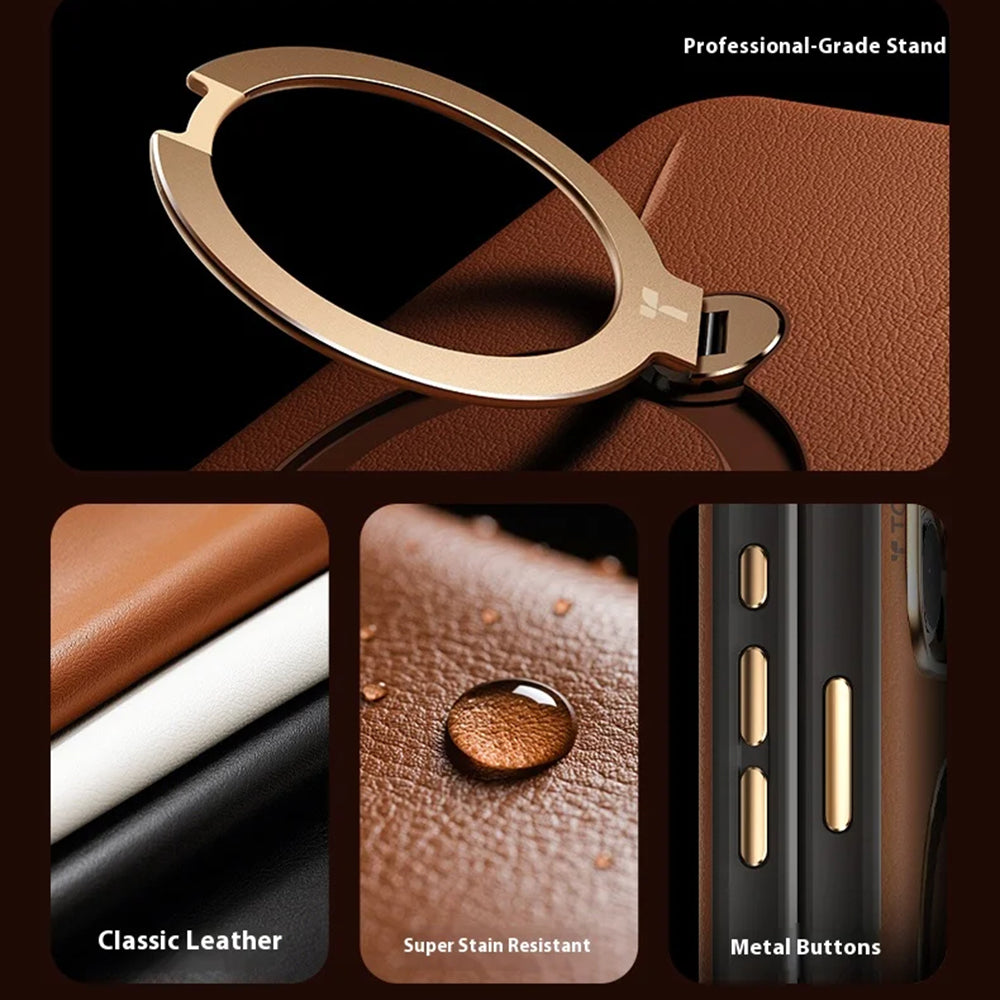 Калъф MagSafe за Apple iPhone 17 Pro Max, Torras, QPRO Leather, Кафяв