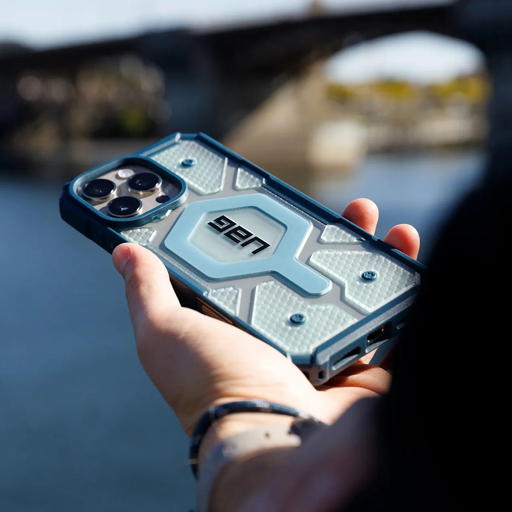 MagSafe Case for Apple iPhone 17 Pro Max, Urban Armor Gear, Pathfinder Clear with Lanyard, Blue