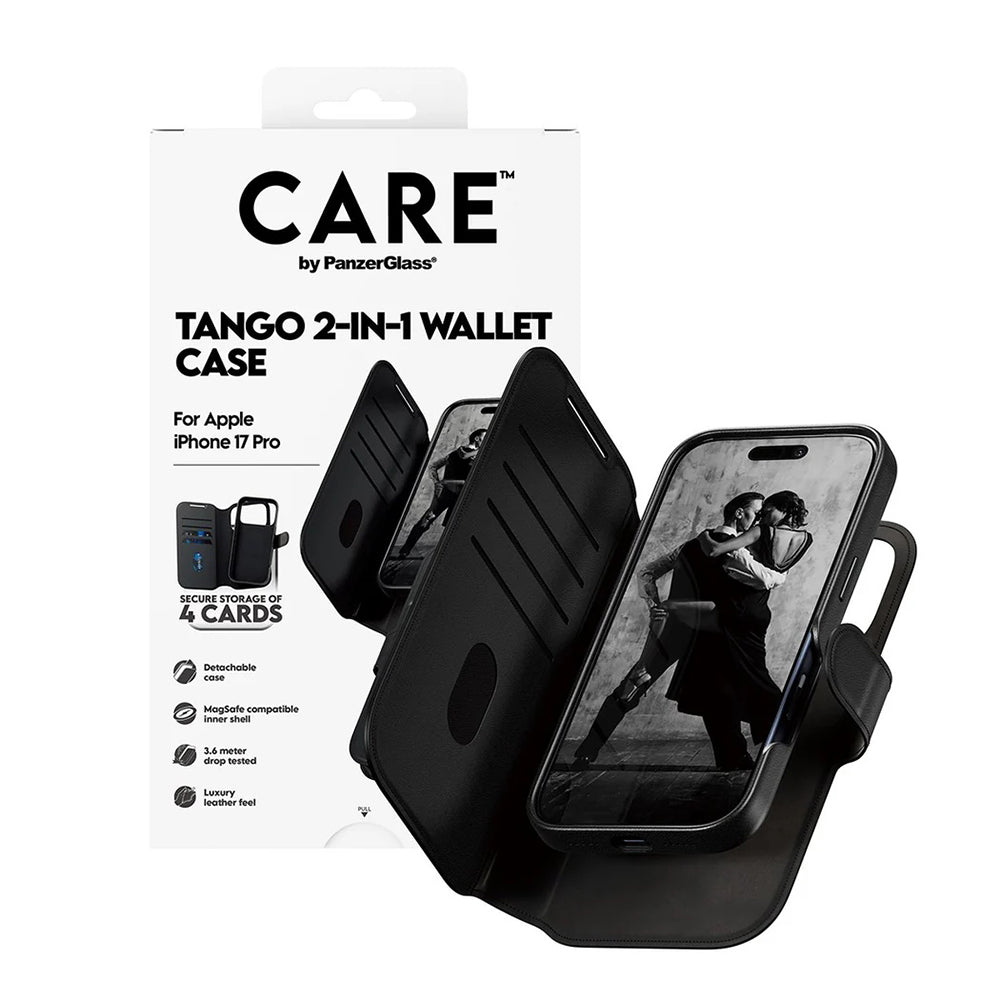 Калъф MagSafe за Apple iPhone 17 Pro, PanzerGlass, Care Feature Tango Two-in-One, Черен