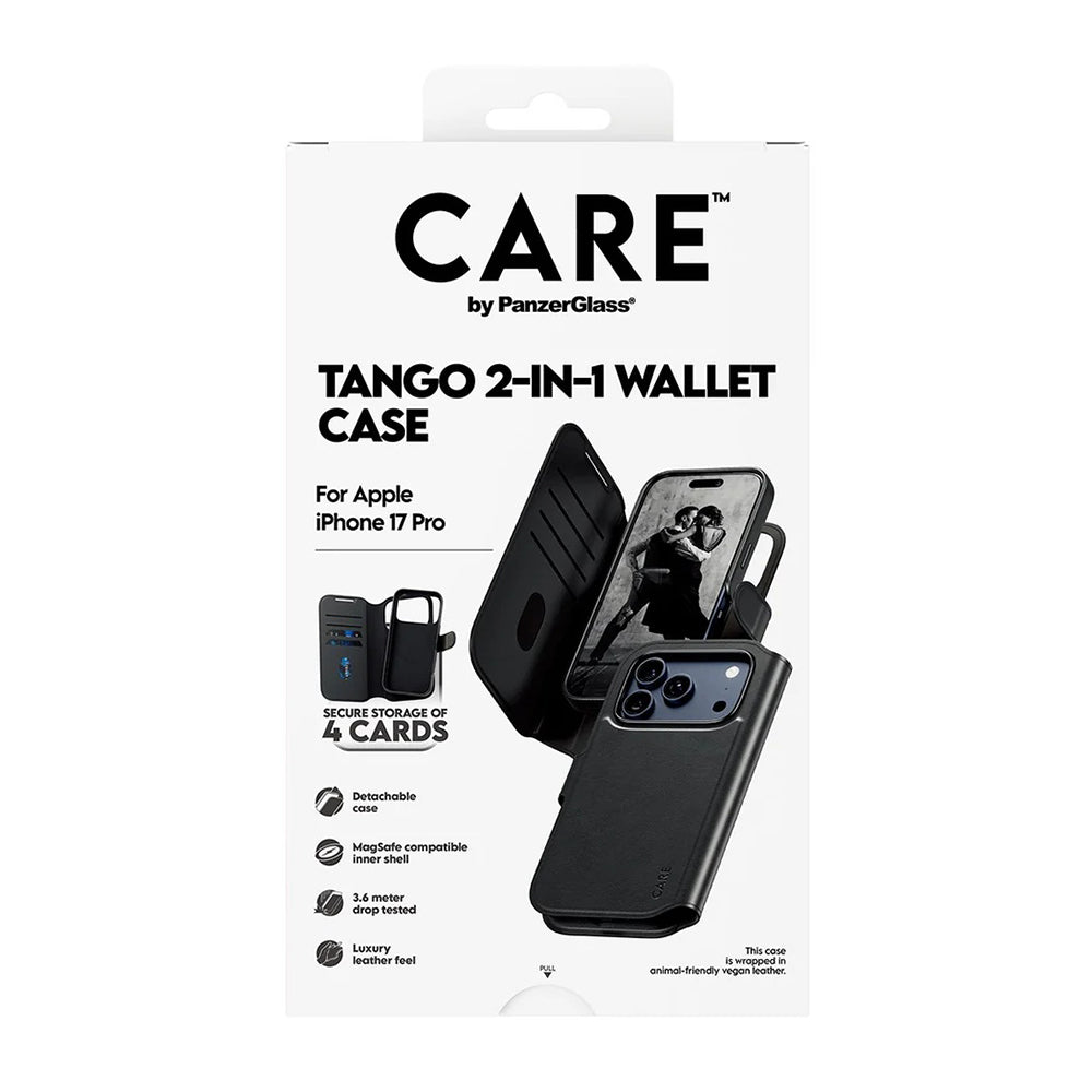 Калъф MagSafe за Apple iPhone 17 Pro, PanzerGlass, Care Feature Tango Two-in-One, Черен