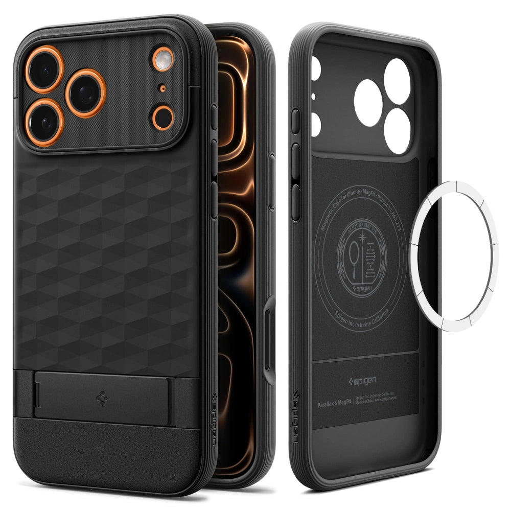 Калъф MagSafe за Apple iPhone 17 Pro, Spigen, Caseology Parallax S, Матово черен ACS09964