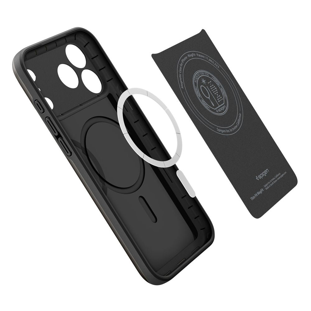 Калъф MagSafe за Apple iPhone 17 Pro, Spigen, Thin Fit, Черен