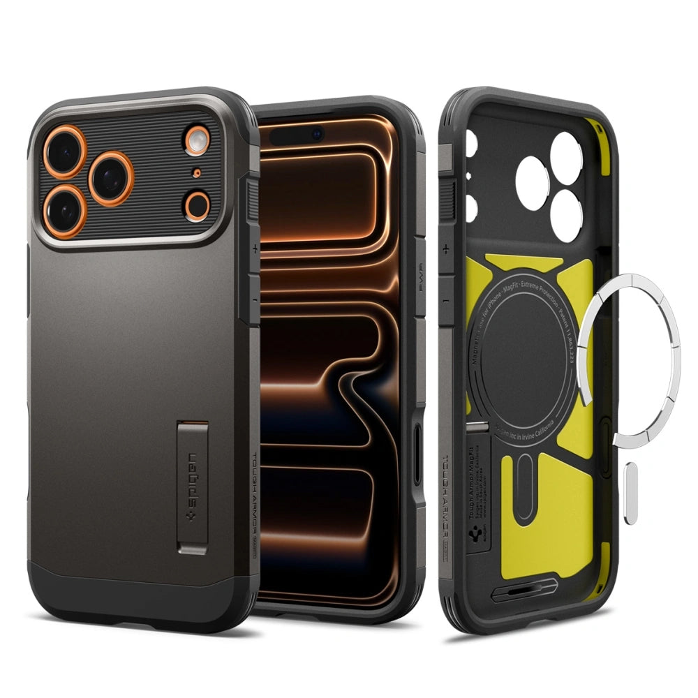 Калъф MagSafe за Apple iPhone 17 Pro, Spigen, Tough Armor T, Сив ACS10362