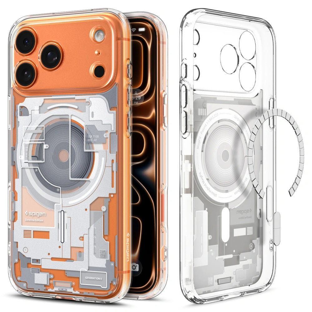 Калъф MagSafe за Apple iPhone 17 Pro, Spigen, Ultra Hybrid Zero One, Бял ACS10351