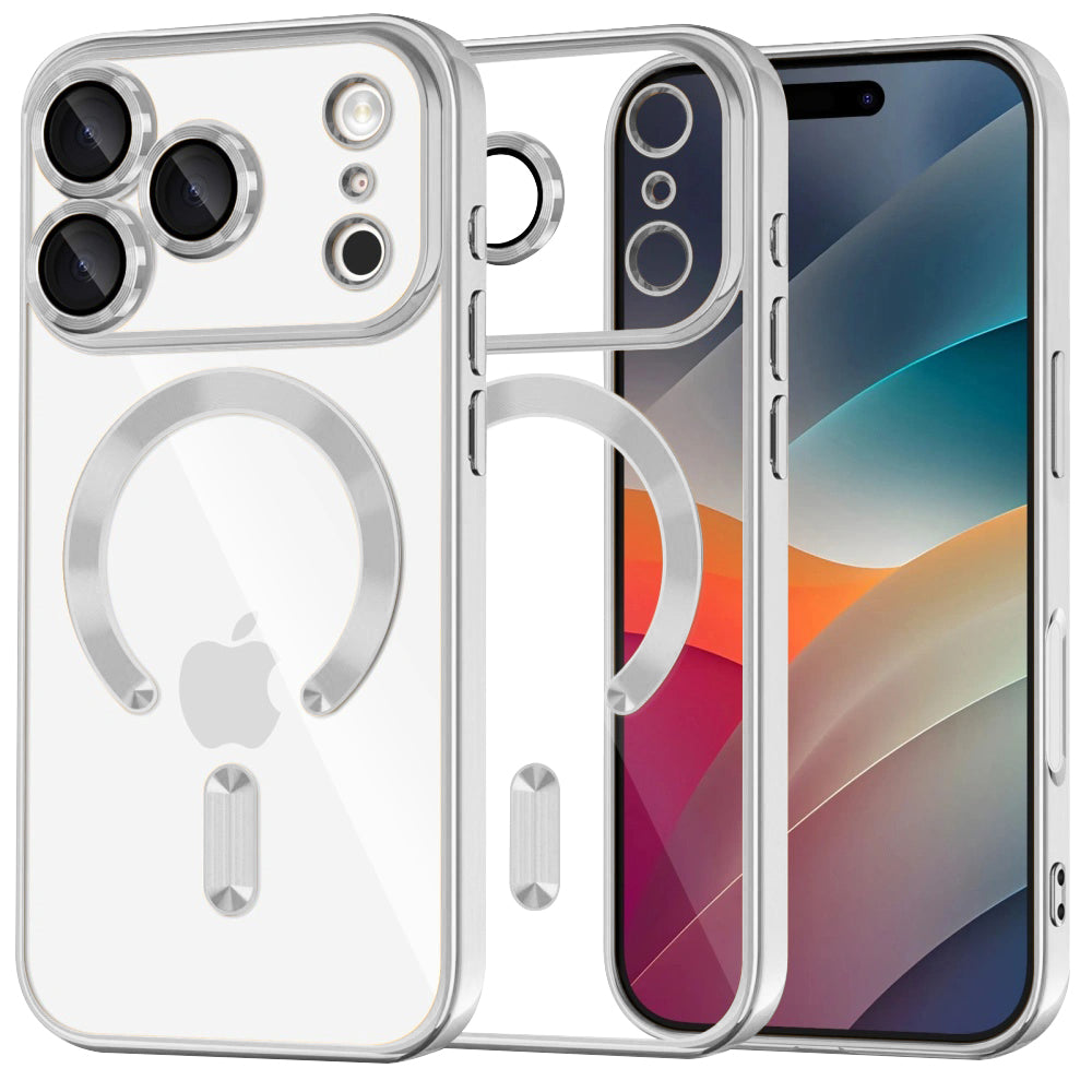 Калъф MagSafe за Apple iPhone 17 Pro, Techsuit, Luxury Crystal, Сребрист