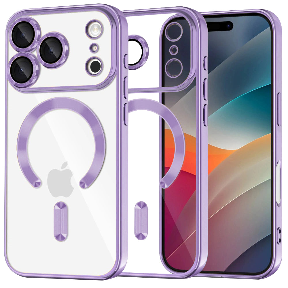 Калъф MagSafe за Apple iPhone 17 Pro, Techsuit, Luxury Crystal, Светло лилав