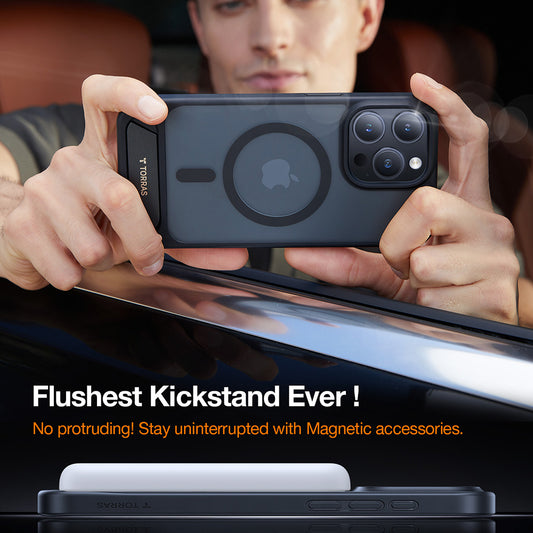 Калъф MagSafe за Apple iPhone 17 Pro, Torras, Pstand, Черен