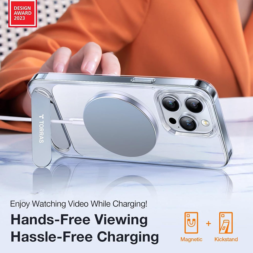 Калъф MagSafe за Apple iPhone 17 Pro, Torras, Pstand, Прозрачен