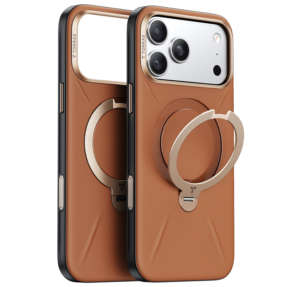 Калъф MagSafe за Apple iPhone 17 Pro, Torras, QPRO Leather, Кафяв
