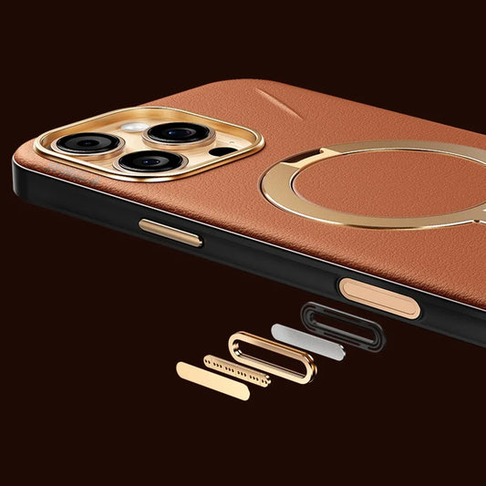 Калъф MagSafe за Apple iPhone 17 Pro, Torras, QPRO Leather, Кафяв