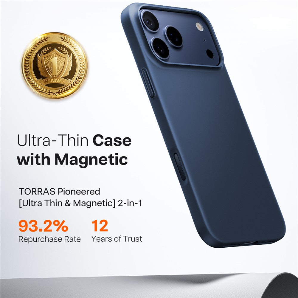 Калъф MagSafe за Apple iPhone 17 Pro, Torras, SlimFit, Тъмносин