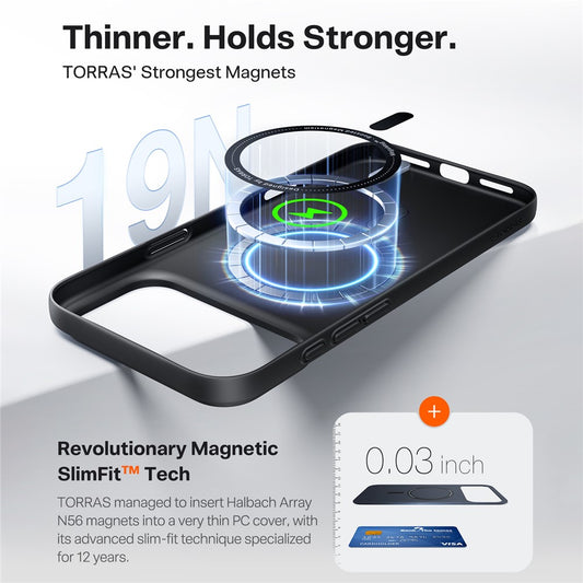 Калъф MagSafe за Apple iPhone 17 Pro, Torras, SlimFit, Черен