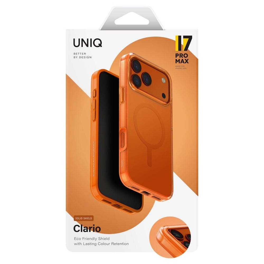 MagSafe Case for Apple iPhone 17 Pro, UNIQ, Clario MagClick, Orange