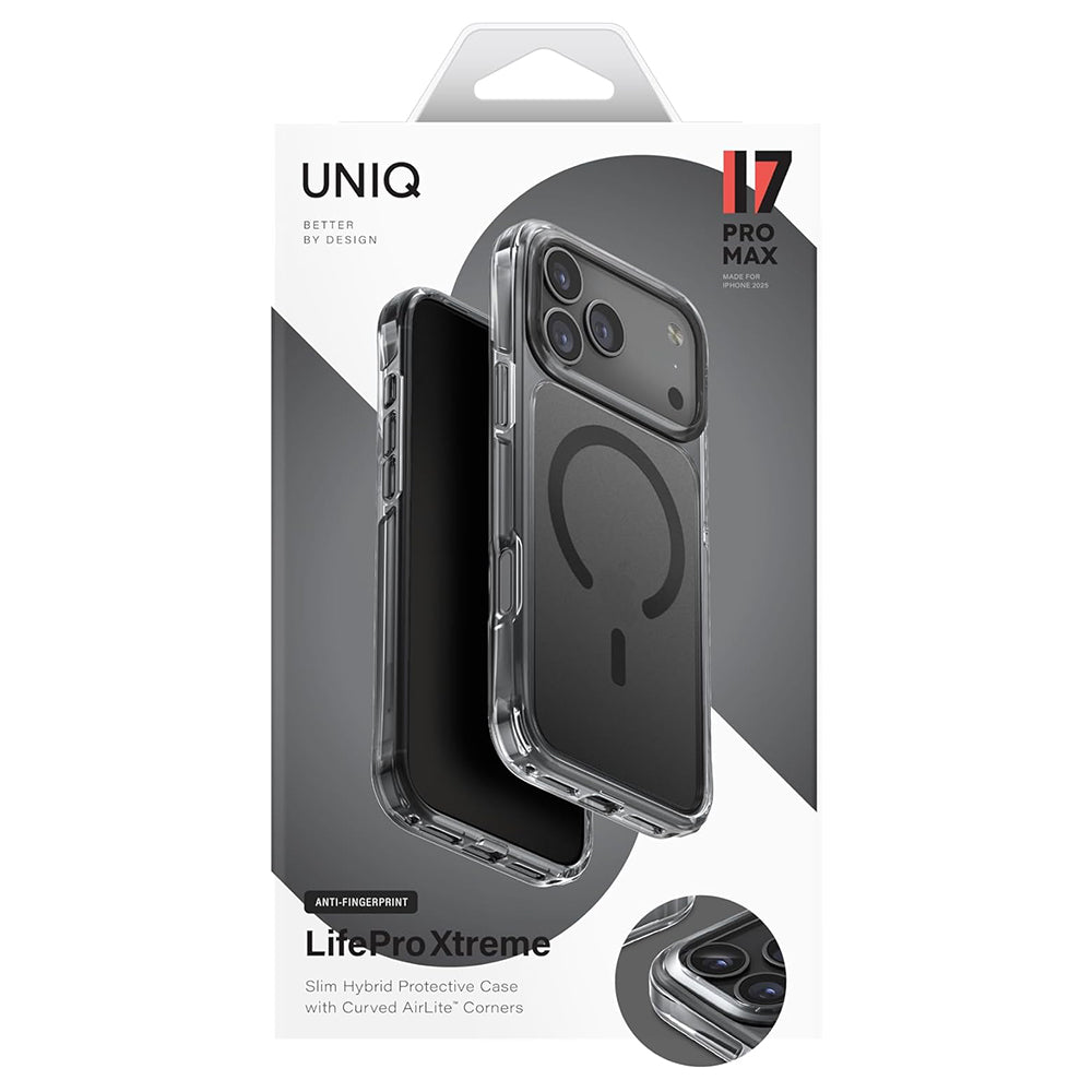 Калъф MagSafe за Apple iPhone 17 Pro, UNIQ, LifePro Xtreme MagClick, Черен
