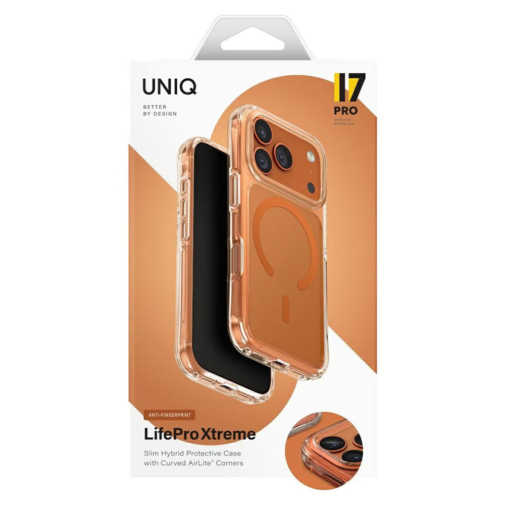 Калъф MagSafe за Apple iPhone 17 Pro, UNIQ, LifePro Xtreme MagClick, Оранжев