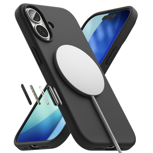 Калъф MagSafe за Apple iPhone 17, Ringke, Силикон, Черен