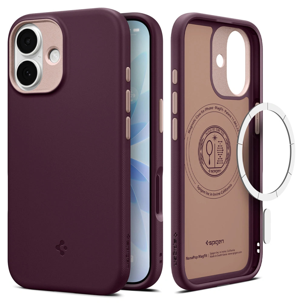 Калъф MagSafe за Apple iPhone 17, Spigen, Caseology Nano Pop, Вишнево ACS10365