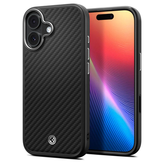 Калъф MagSafe за Apple iPhone 17, Spigen, Enzo Aramid T, Черно Сребрист