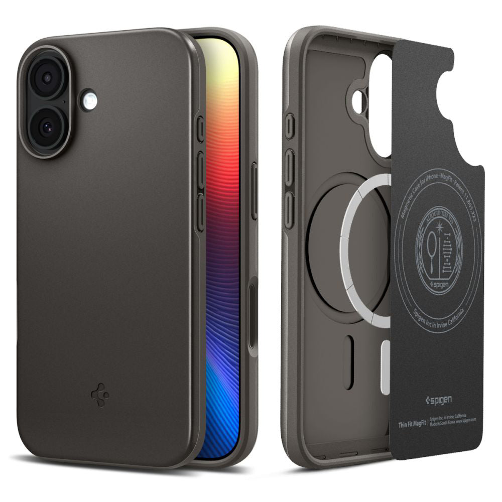 Калъф MagSafe за Apple iPhone 17, Spigen, Thin Fit, Сив ACS10375