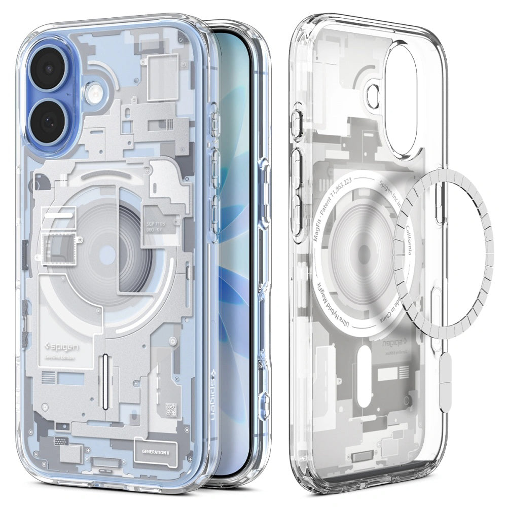 Калъф MagSafe за Apple iPhone 17, Spigen, Ultra Hybrid Zero One, Бял ACS10385
