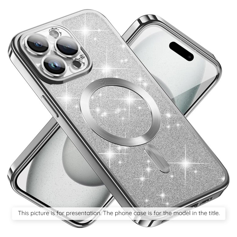Калъф MagSafe за Apple iPhone 17, Techsuit, Luxury Glitter, Сребрист
