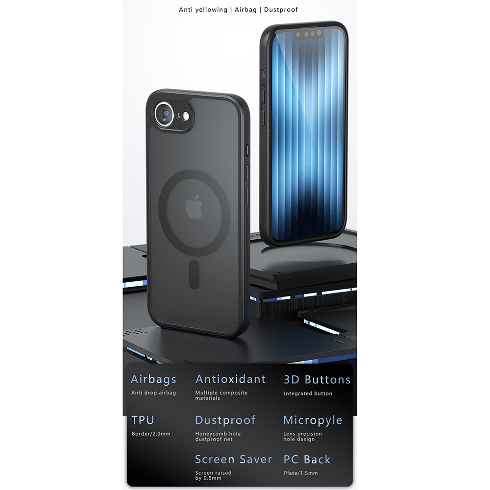 Калъф MagSafe за Apple iPhone 17, Techsuit, PureFrost, Черен