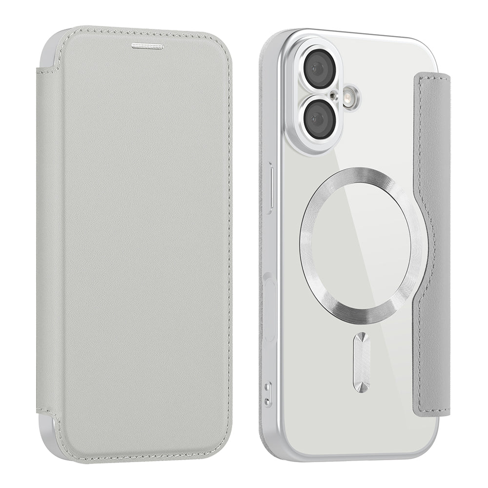 Калъф MagSafe за Apple iPhone 17, Techsuit, SmartMag Book, Сив