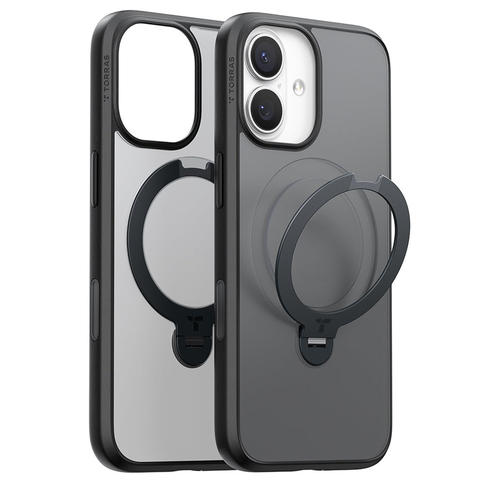 Калъф MagSafe за Apple iPhone 17, Torras, Ostand Spin, Черен