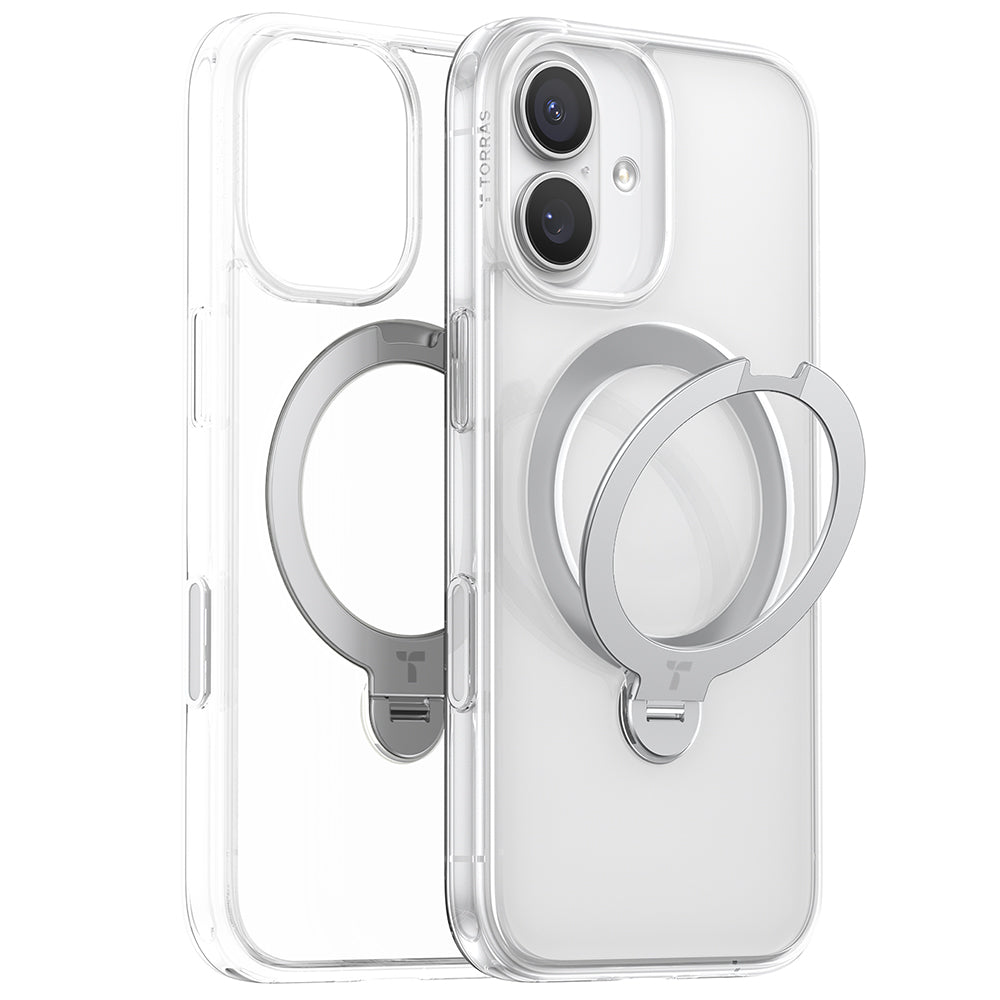 Калъф MagSafe за Apple iPhone 17, Torras, Ostand Spin, Прозрачен