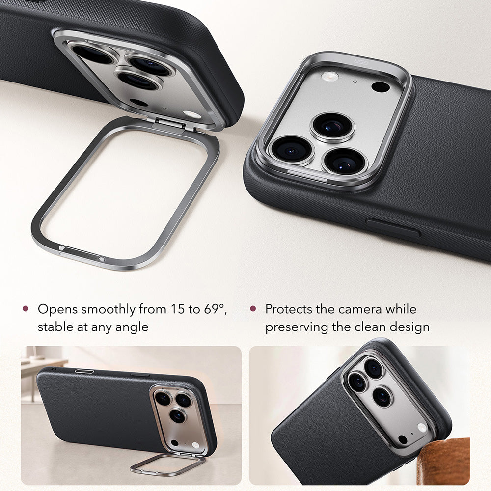 MagSafe Case for Apple iPhone 18 Pro / 17 Pro, ESR, Atelier with Kickstand, Black
