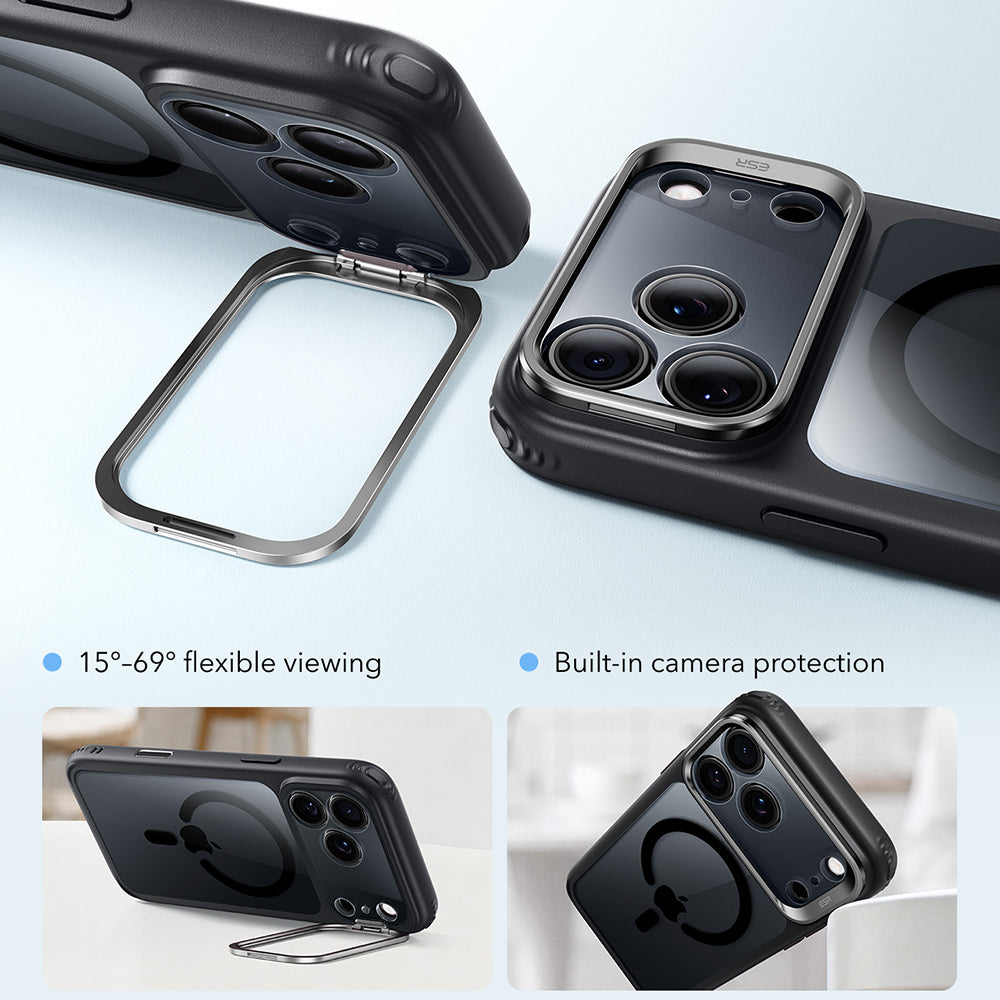 Калъф MagSafe за Apple iPhone 18 Pro / 17 Pro, ESR, Classic Hybrid Kickstand, Черен прозрачен