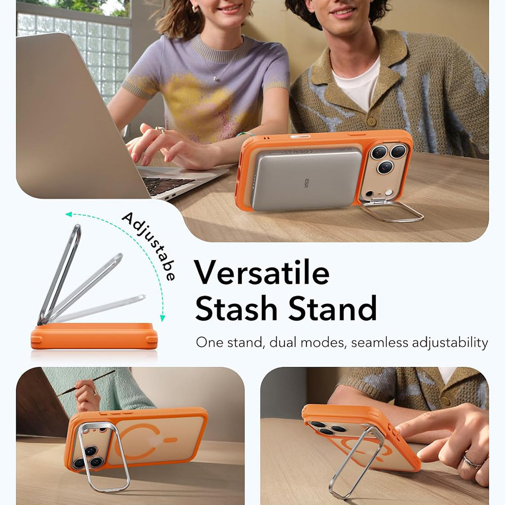 Калъф MagSafe за Apple iPhone 18 Pro / 17 Pro, ESR, Classic Hybrid Kickstand, Оранжев сатен