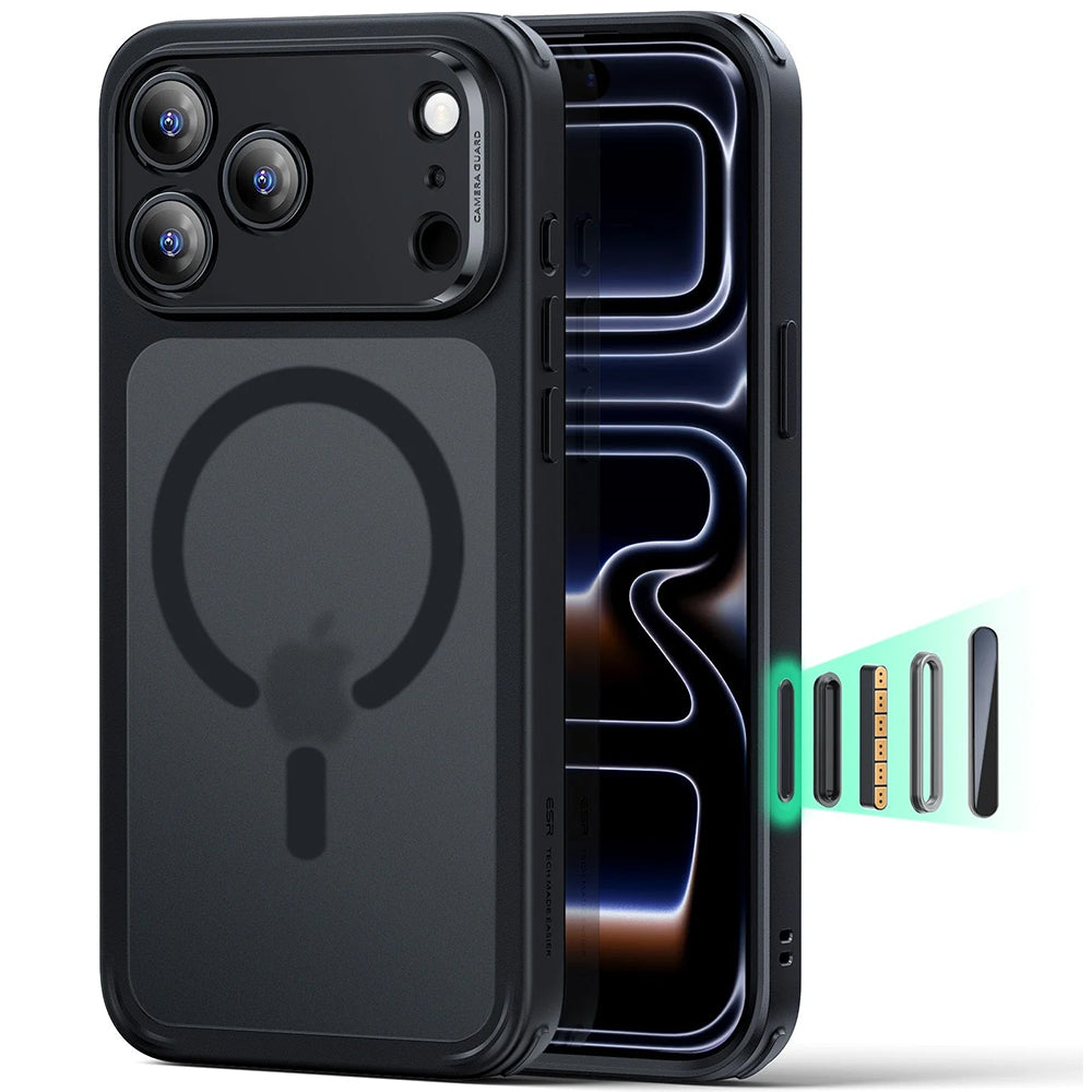 Калъф MagSafe за Apple iPhone 18 Pro / 17 Pro, ESR, Classic Hybrid, Черен сатен