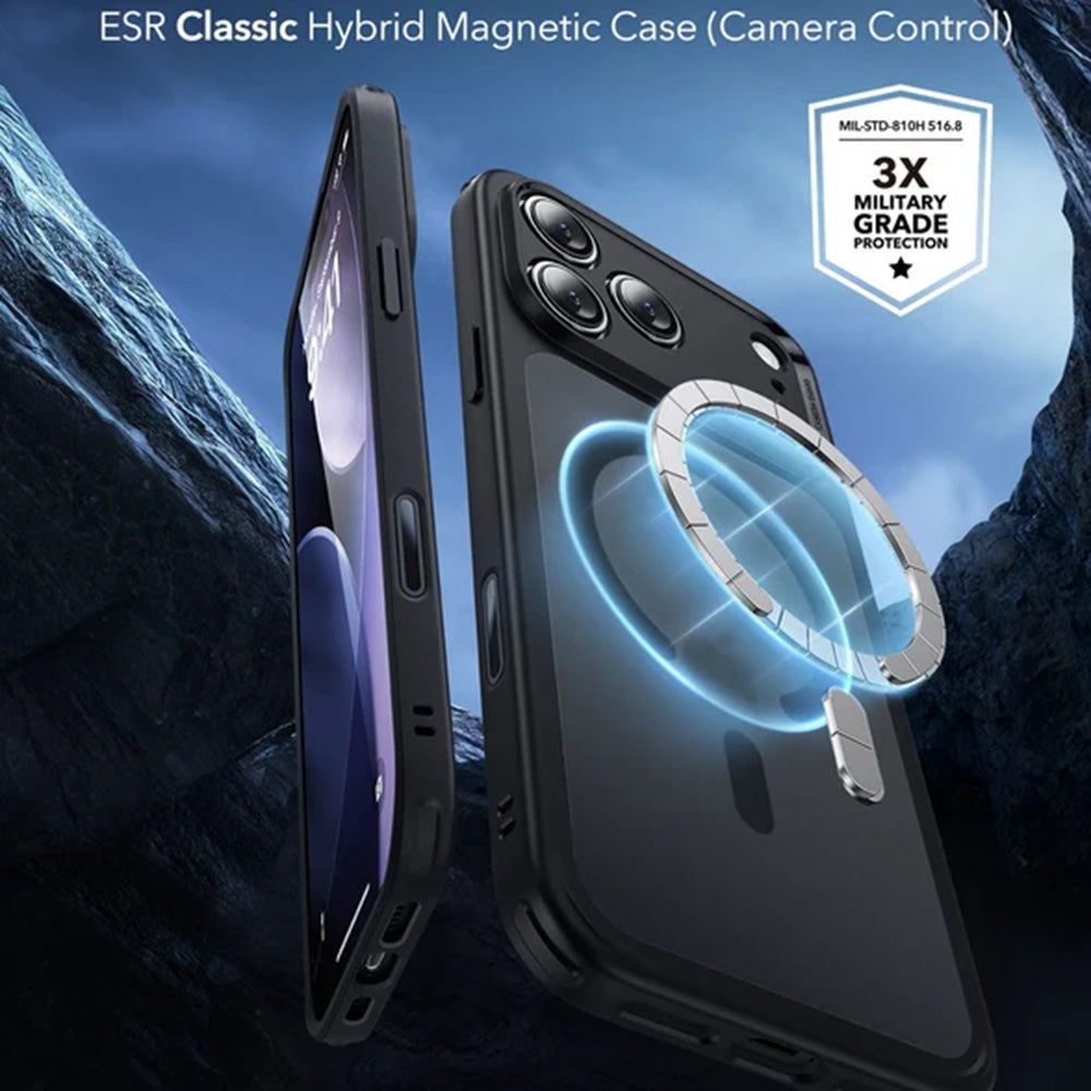 Калъф MagSafe за Apple iPhone 18 Pro / 17 Pro, ESR, Classic Hybrid, Черен сатен
