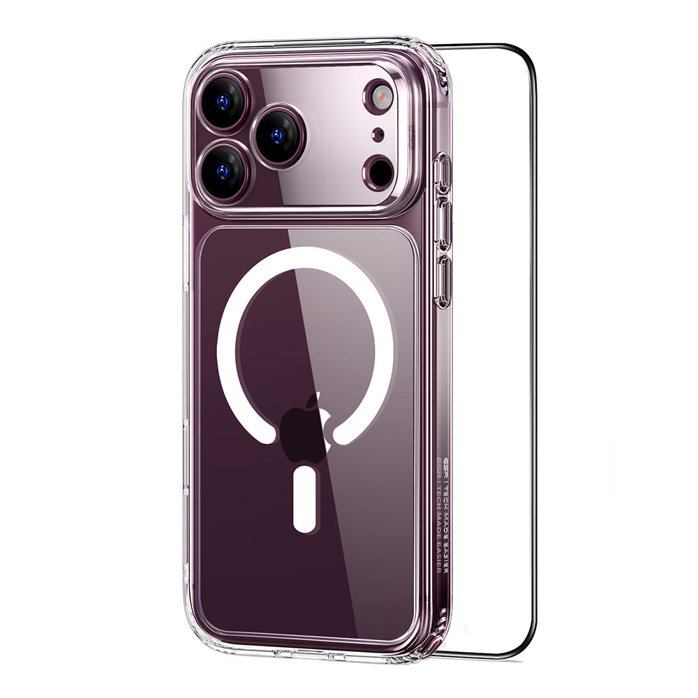Калъф MagSafe за Apple iPhone 18 Pro / 17 Pro, ESR, Classic Hybrid с протектор за екран, прозрачен