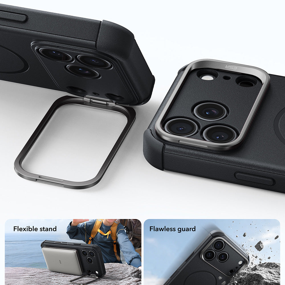 Калъф MagSafe за Apple iPhone 18 Pro / 17 Pro, ESR, Cyber Armor Kickstand, Черен