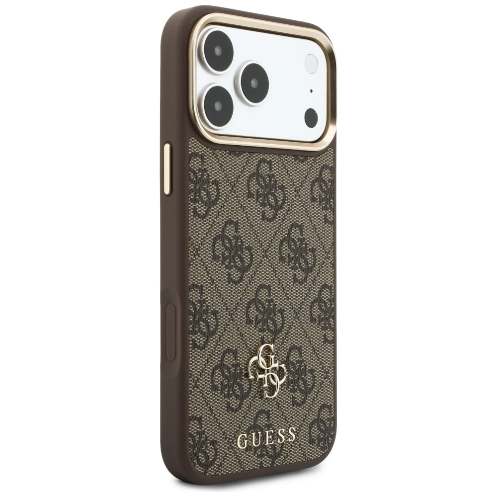 Калъф MagSafe за Apple iPhone 18 Pro / 17 Pro, Guess, 4G Cardslot, кафяво