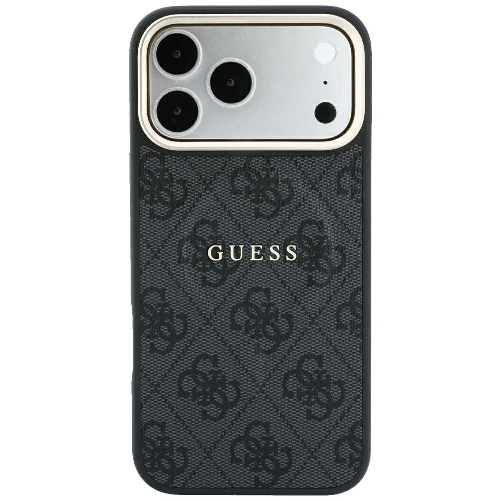 Калъф MagSafe за Apple iPhone 18 Pro / 17 Pro, Guess, 4G Embossed Classic, Черен