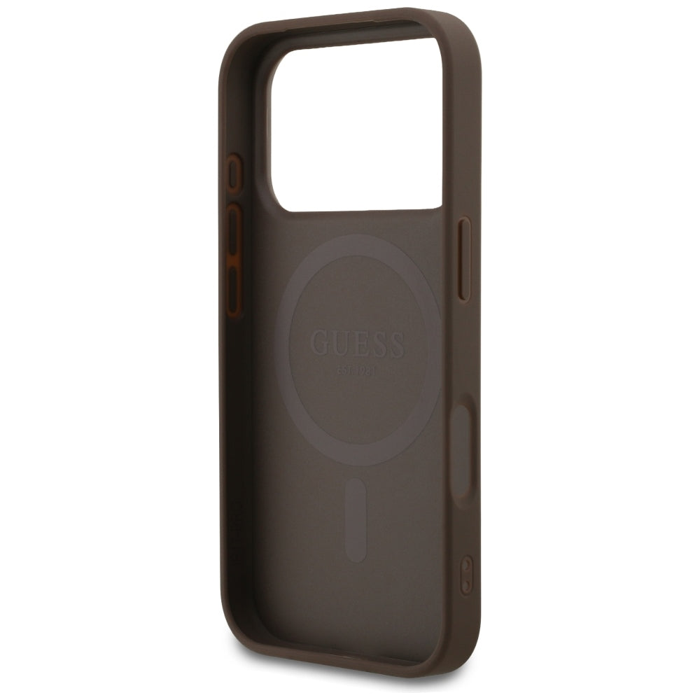 Калъф MagSafe за Apple iPhone 18 Pro / 17 Pro, Guess, 4G Small and Classic, Кафяв