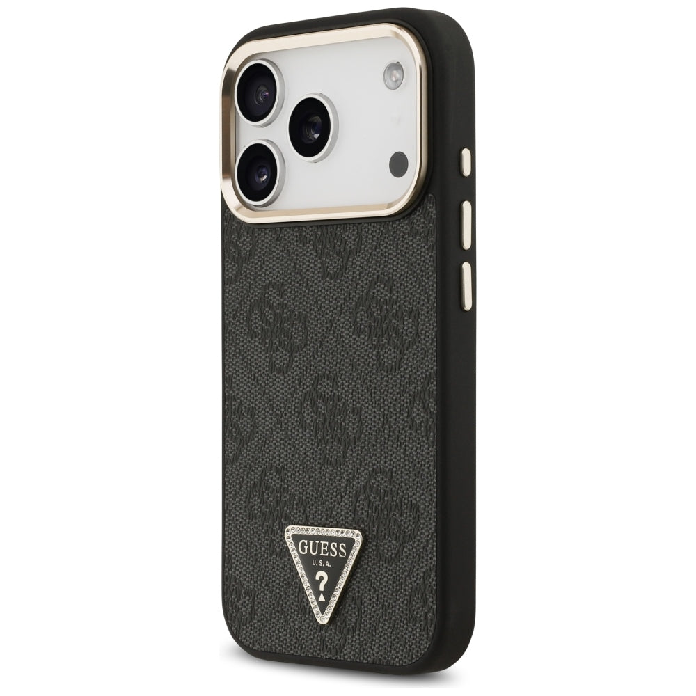 Калъф MagSafe за Apple iPhone 18 Pro / 17 Pro, Guess, 4G Triangle Logo, Черен
