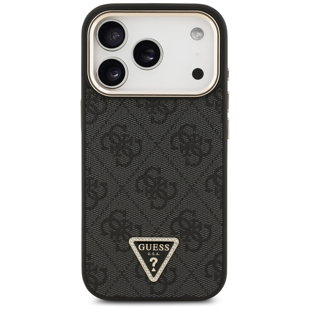 Калъф MagSafe за Apple iPhone 18 Pro / 17 Pro, Guess, 4G Triangle Logo, Черен