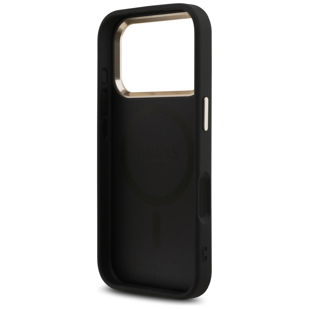 Калъф MagSafe за Apple iPhone 18 Pro / 17 Pro, Guess, 4G Triangle Logo, Черен