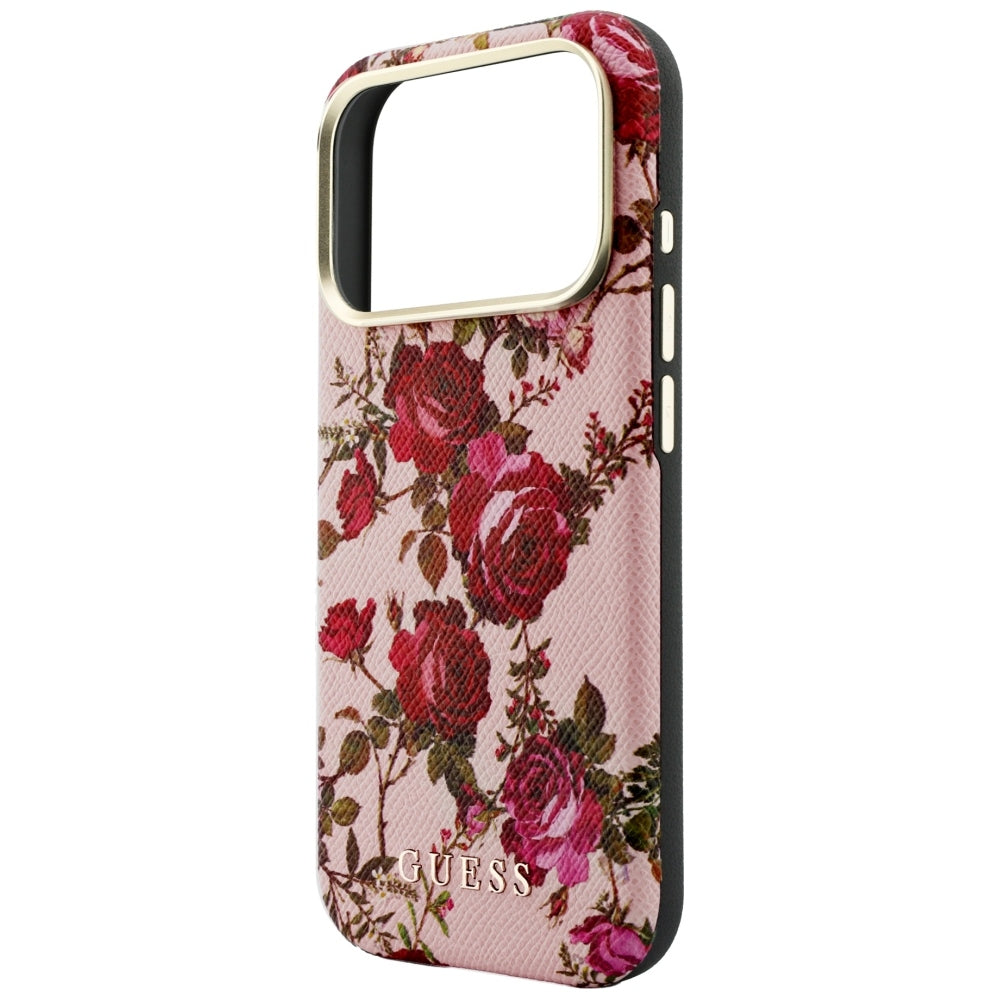 Калъф MagSafe за Apple iPhone 18 Pro / 17 Pro, Guess, Blossom Roses Print, розов
