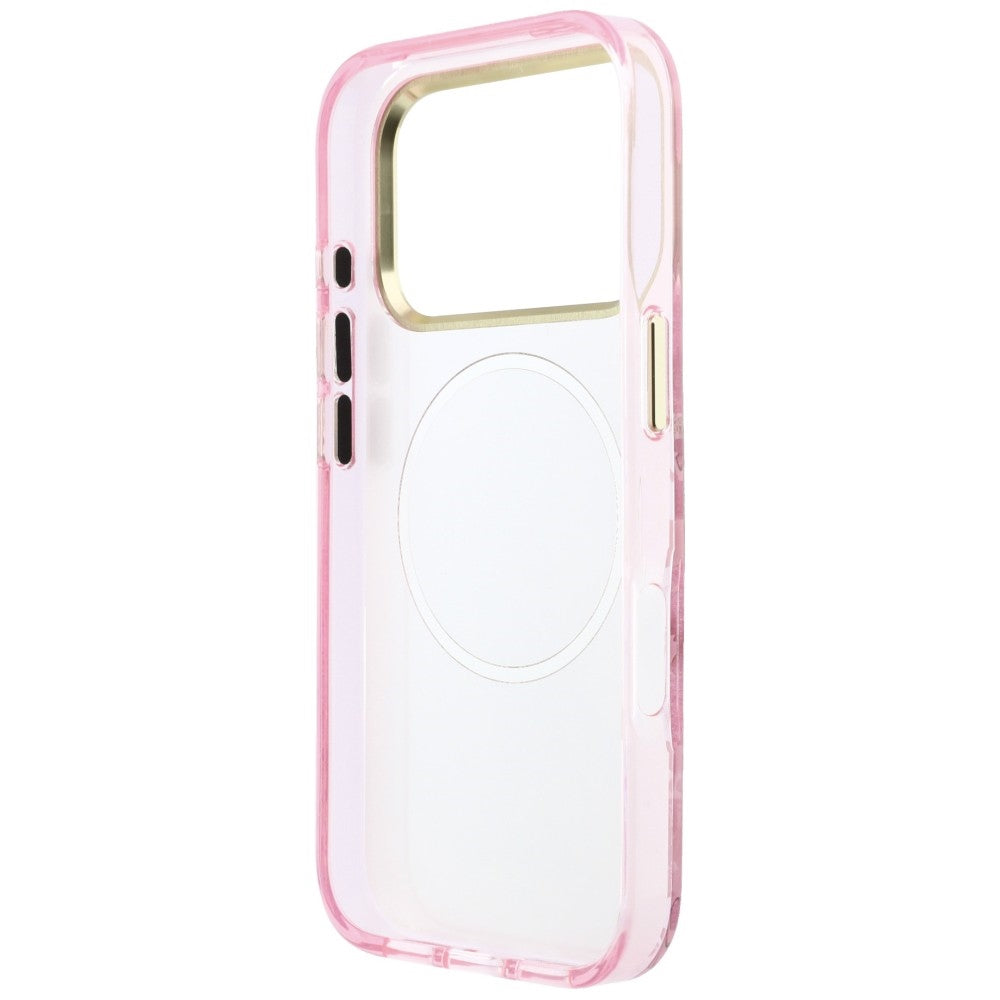 Калъф MagSafe за Apple iPhone 18 Pro / 17 Pro, Guess, IML Glitter Blossom Roses, Розов