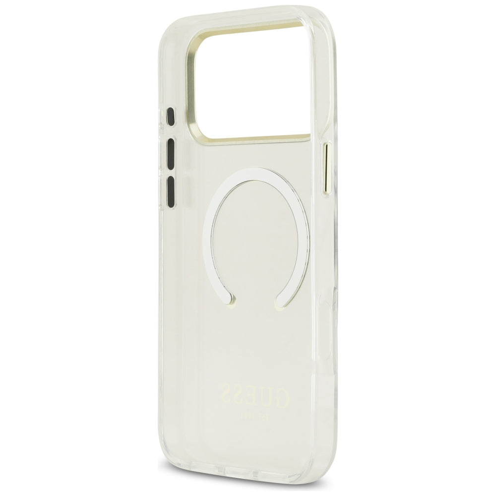 MagSafe Case for Apple iPhone 18 Pro / 17 Pro, Guess, Metal Outline, Gold