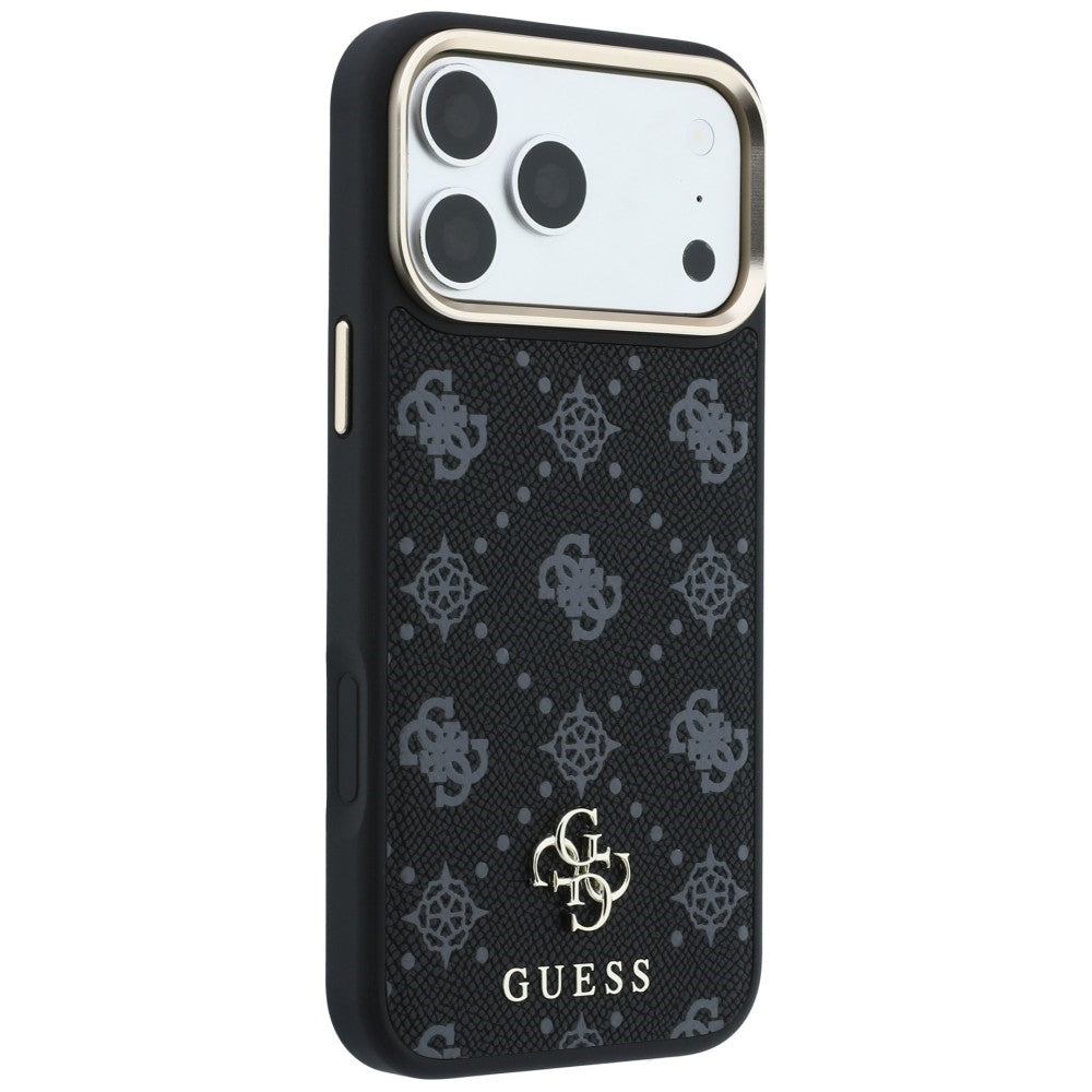 Калъф MagSafe за Apple iPhone 18 Pro / 17 Pro, Guess, Peony 4G Small Logo, Черен