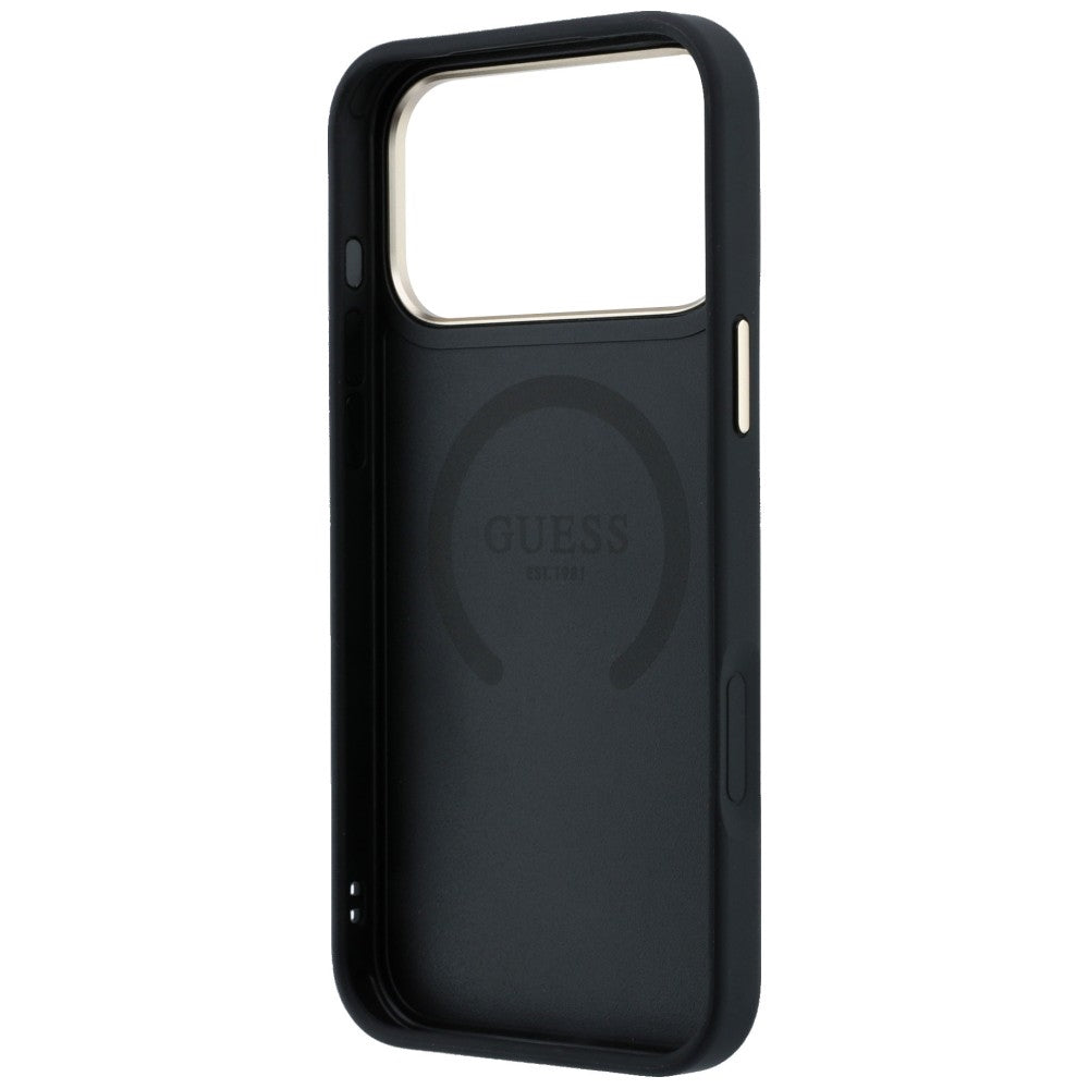 Калъф MagSafe за Apple iPhone 18 Pro / 17 Pro, Guess, Peony 4G Small Logo, Черен