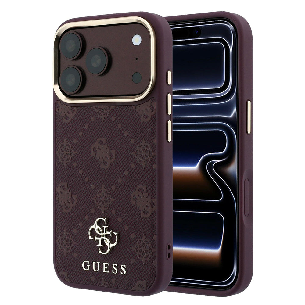 Калъф MagSafe за Apple iPhone 18 Pro / 17 Pro, Guess, Peony 4G Small Logo, Бордо